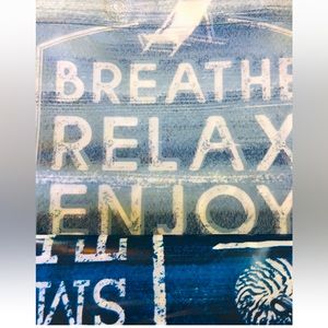 Ocean Rules Blue Peva Shower Curtain Metal Grommets Ombré Sunset Relax Beach